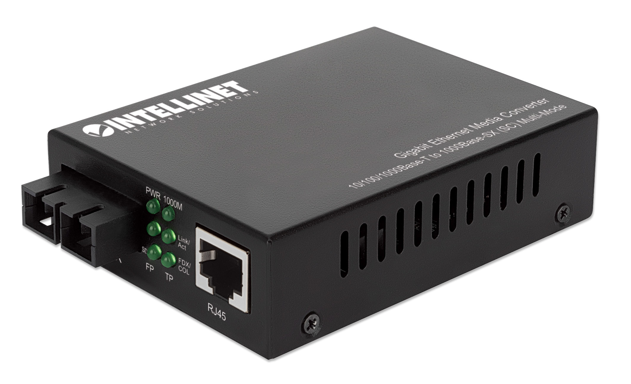 INTELLINET Gigabit Ethernet Medienkonverter 10/100/1000Base-T auf 1000Base-SX SC Multimode 550 m Autonegotiation