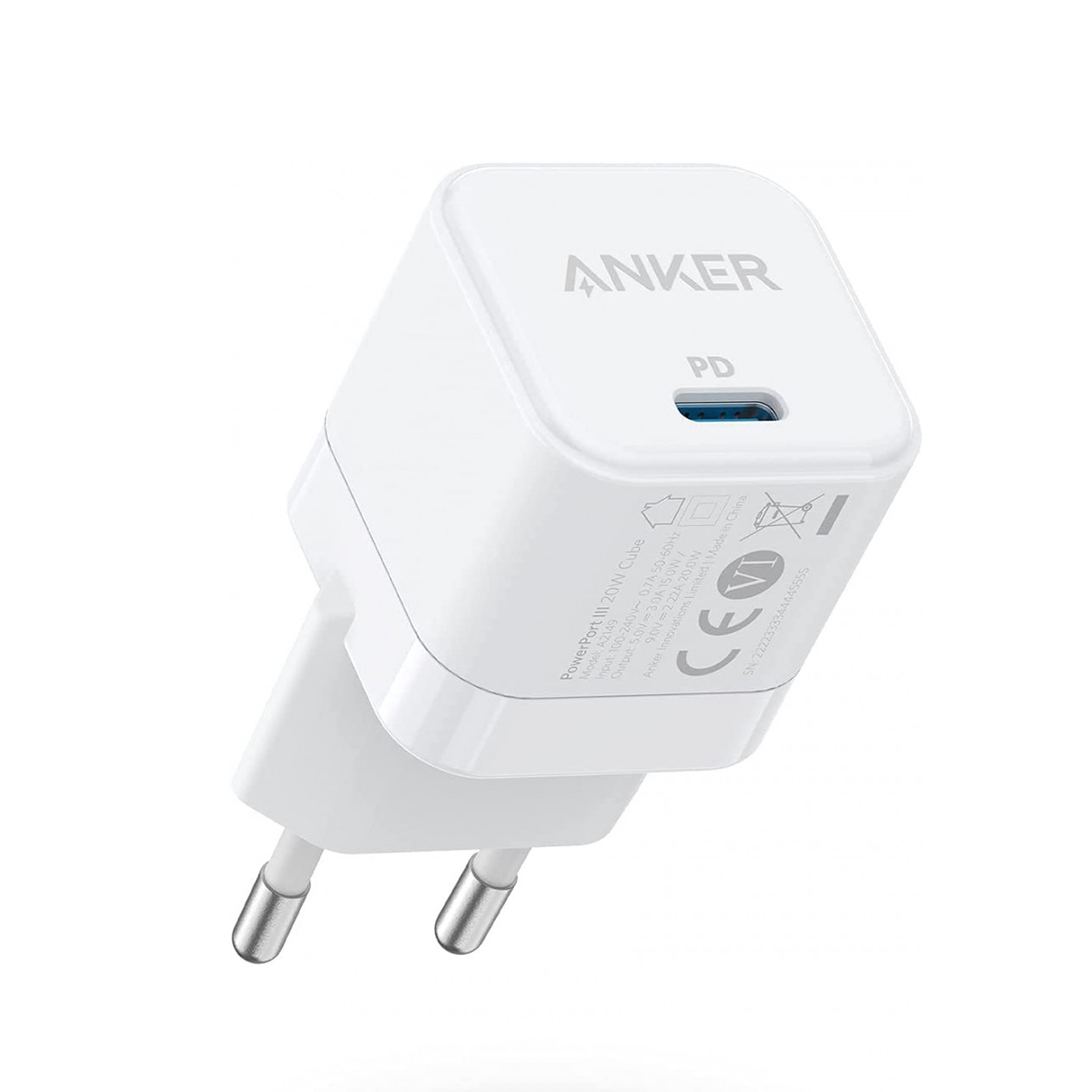 ANKER PowerPort III 20W Cube White EU USB-C Netzteil Ladewürfel Schnellladeoption PD